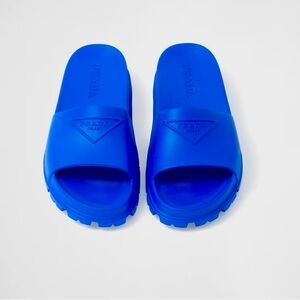 Prada sapphire blue pool slides NWT